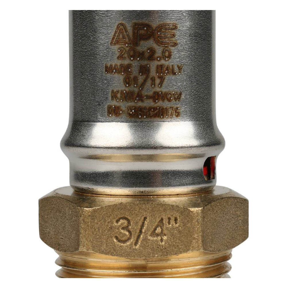 Переходник с наруж. резьбой 3/4"х20 для металлопластиковых труб прессовой / Stout фото на multiBOX