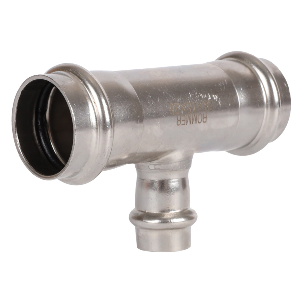 Тройник переходной ВПр 28х15х28 из нерж. стали прессовой / Rommer фото на multiBOX