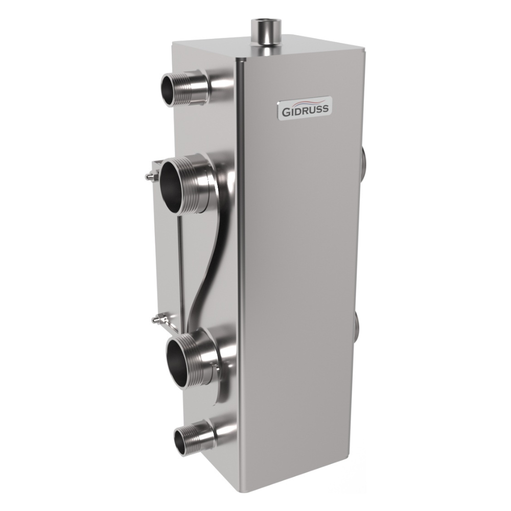 Гидравлический разделитель 1 1/2" GRSS-150-40 до 150 кВт, нерж. сталь, корпус 120х120 мм / Gidruss фото на multiBOX