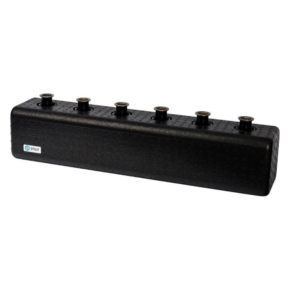 Распределительный коллектор на 3 контура DN25 с гидравлическим разделителем / Stout фото на multiBOX