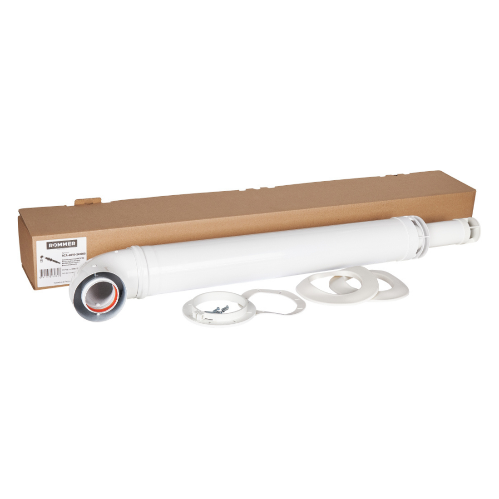 Комплект дымохода АНТИЛЁД D60/100 L750 мм (для котлов Bosch, Buderus, Navien S/C/E, Baxi ECO Nova/Classic, Baltur, Fondital) фланец в комплекте, традиционный / Rommer фото на multiBOX