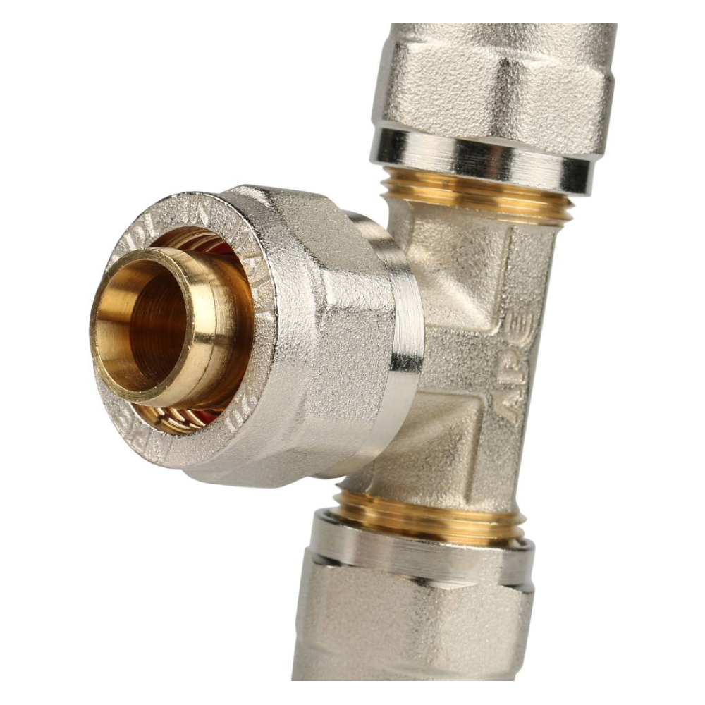 Тройник переходной 16x20x16 для металлопластиковых труб винтовой / Stout фото на multiBOX