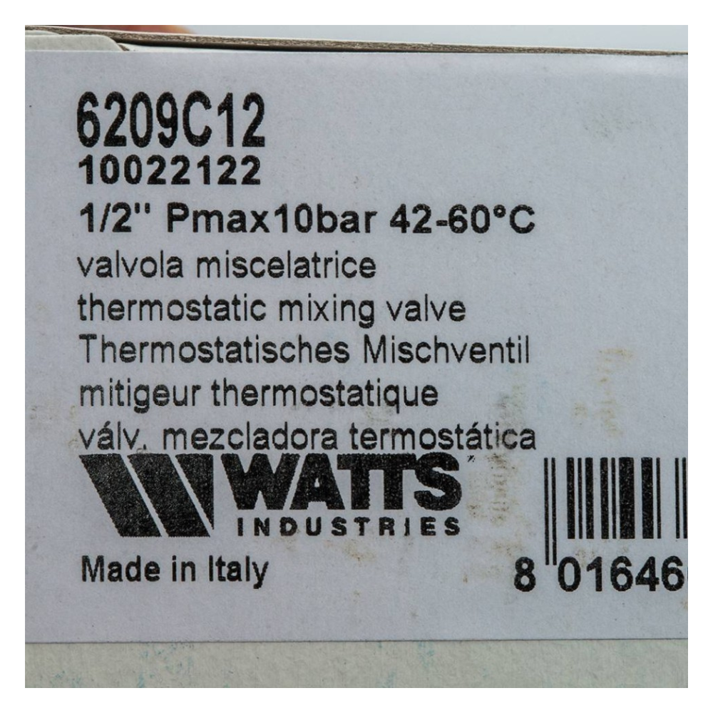 Термостатический смесительный клапан AQUAMIX 1/2" ВР, 42-60°С, KVs 1.5 (3 точки водоразбора) / Watts фото на multiBOX