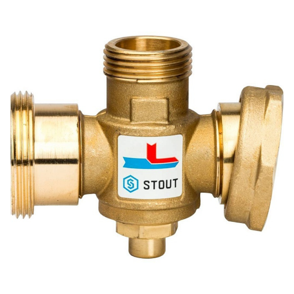 Термостатический смесительный клапан 1 1/2" НР - 1 1/2" ВР - 1" НР, 70°С / Stout фото на multiBOX