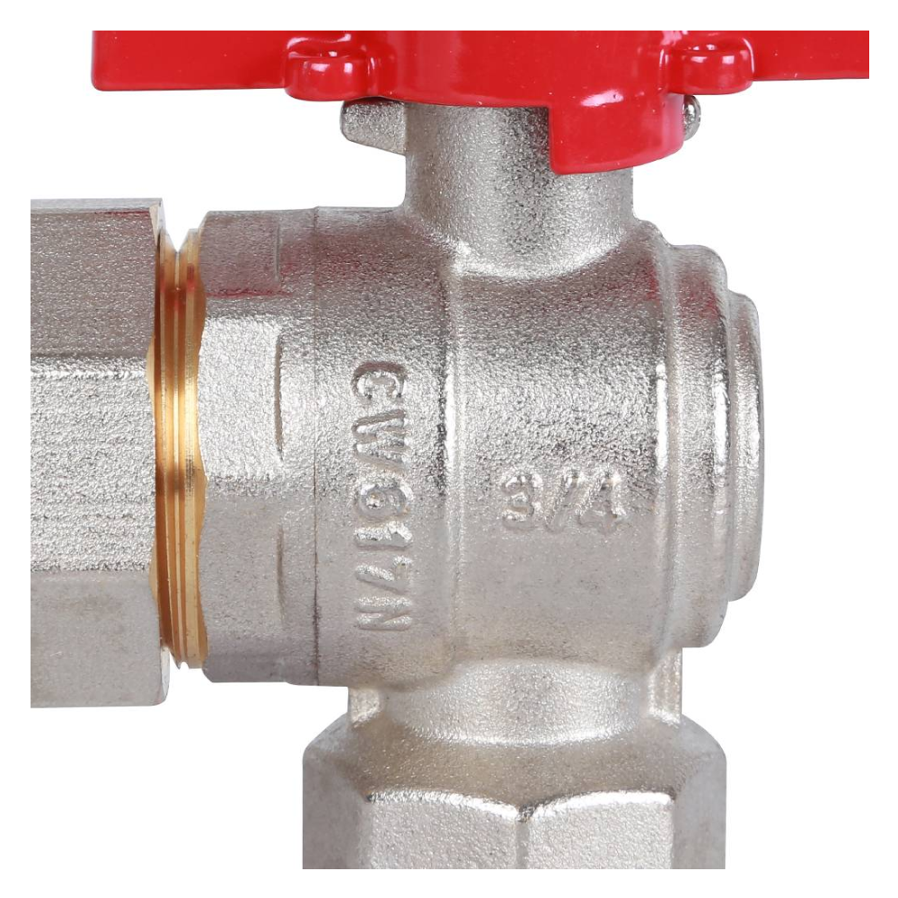 Кран шаровой угловой с американкой 3/4" ВР-НР, ручка бабочка / Rommer фото на multiBOX