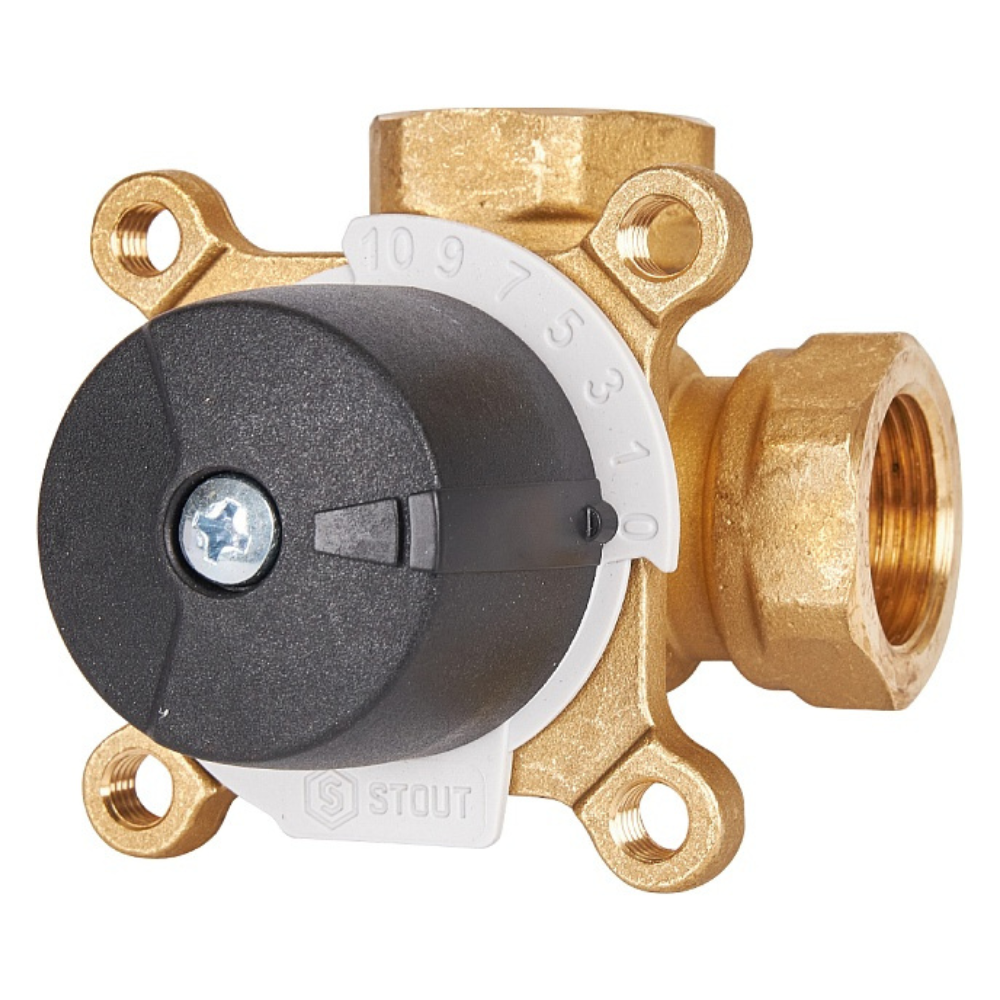 Трехходовой смесительный клапан 3/4" ВР, KVs 6 / Stout фото на multiBOX