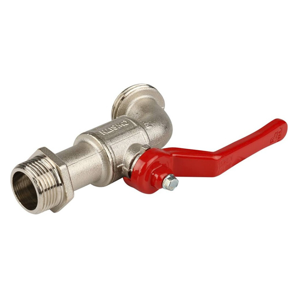 Кран шаровый сливной 166, 3/4" НР с латунным штуцером, ручка рычаг / Itap фото на multiBOX