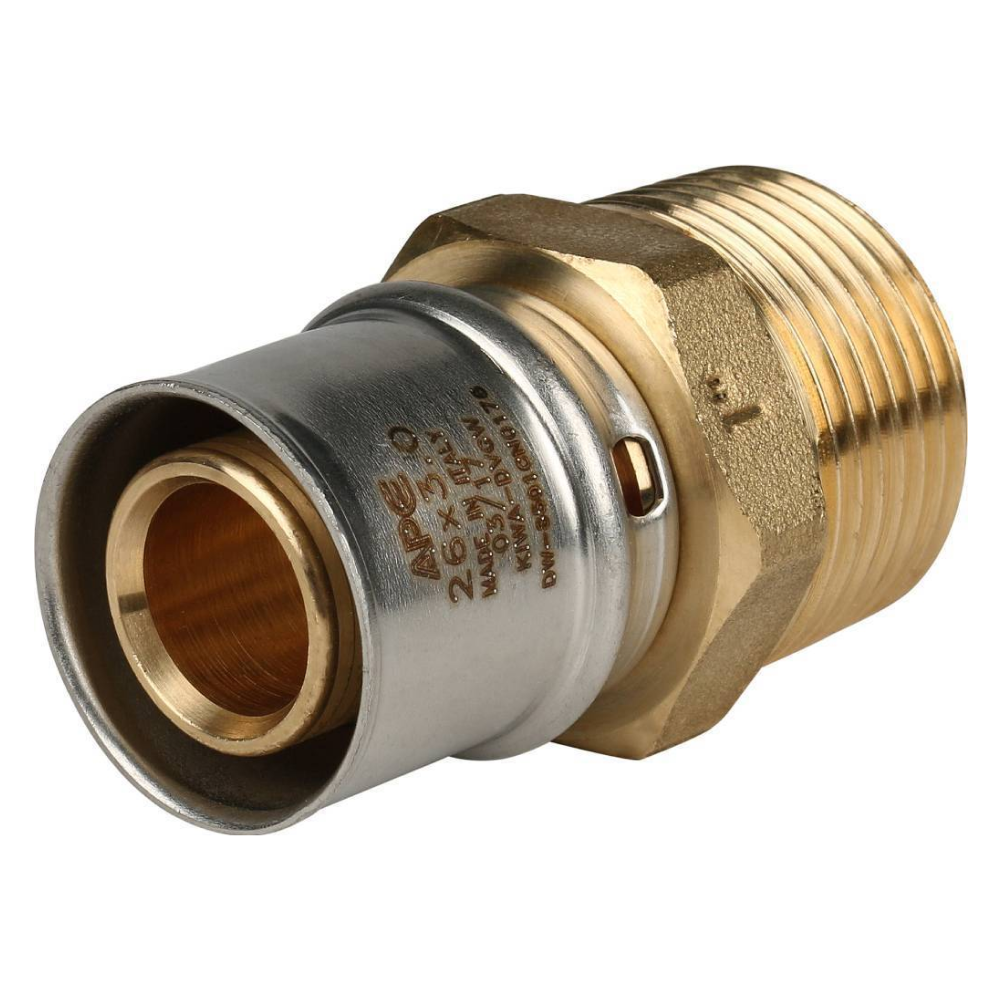 Переходник с наруж. резьбой 1"х26 для металлопластиковых труб прессовой / Stout фото на multiBOX