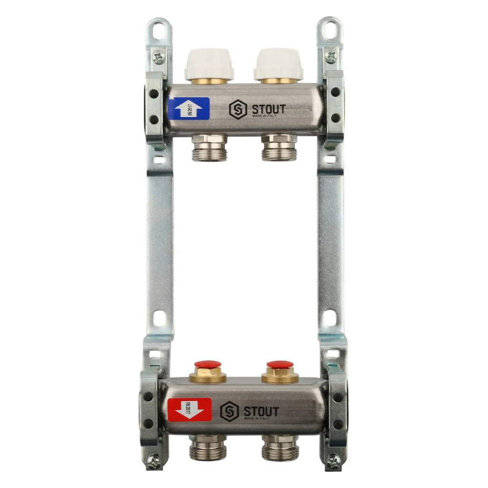 Коллектор из нерж. стали 2 выхода без расходомеров / Stout фото на multiBOX