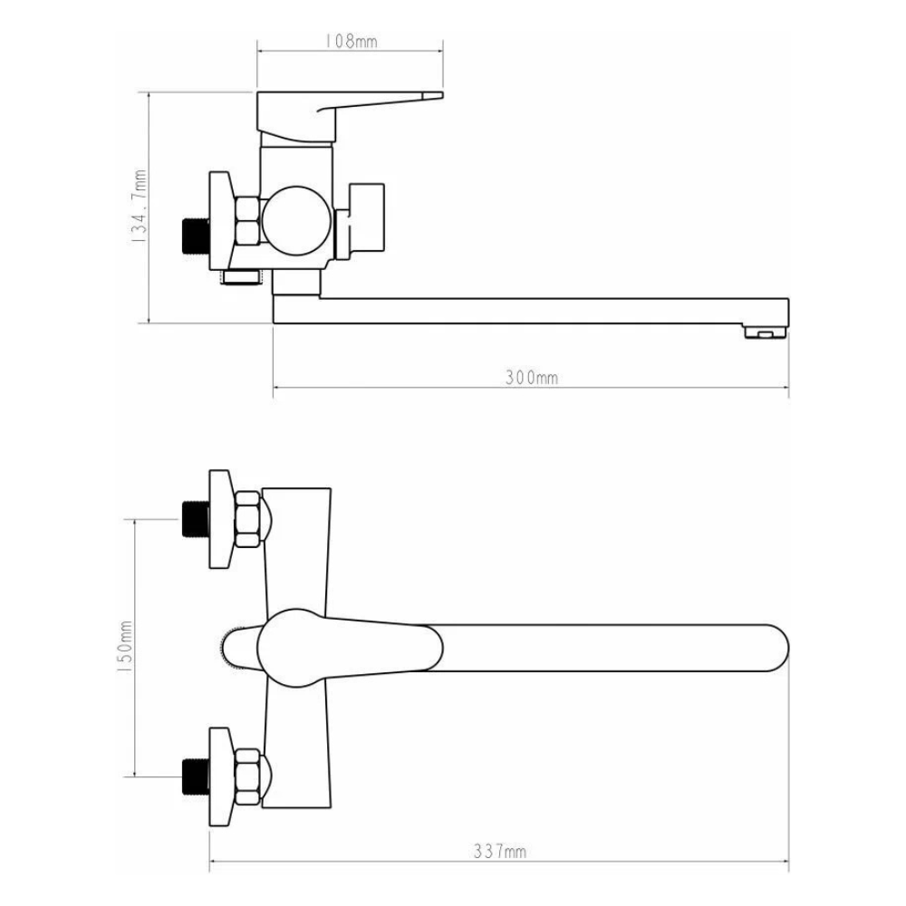 Смеситель для ванны D35-C, серия 200 (EC0204) / Econoce фото на multiBOX