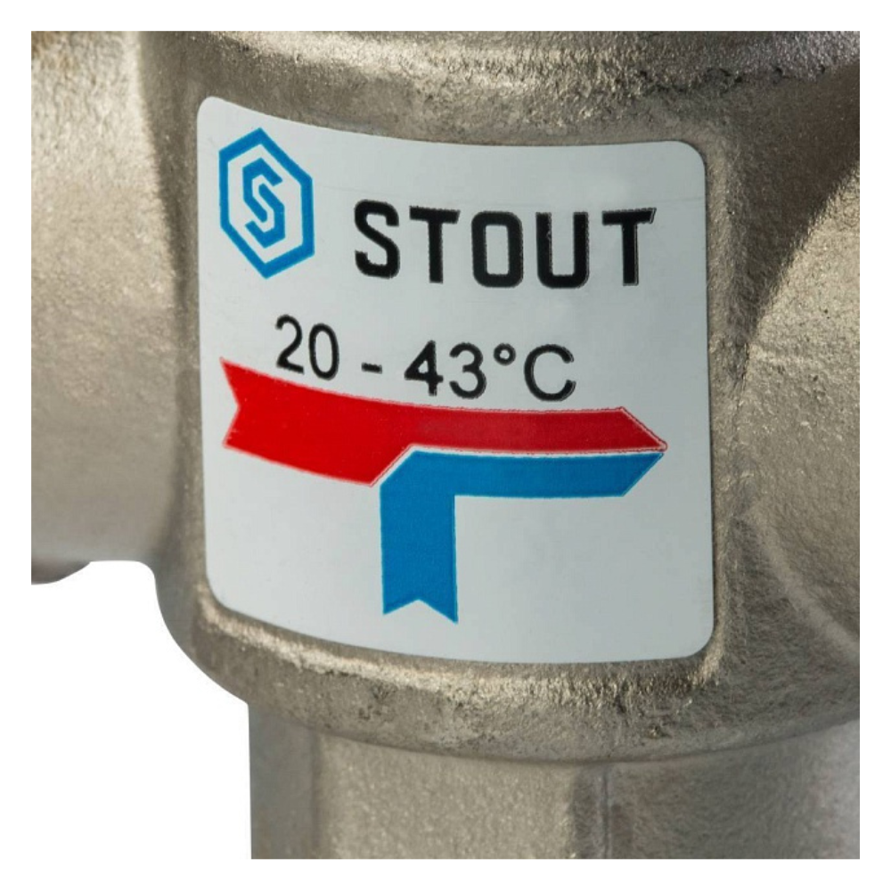 Термостатический смесительный клапан 1" НР, 20-43°С, KVs 2.5 / Stout фото на multiBOX