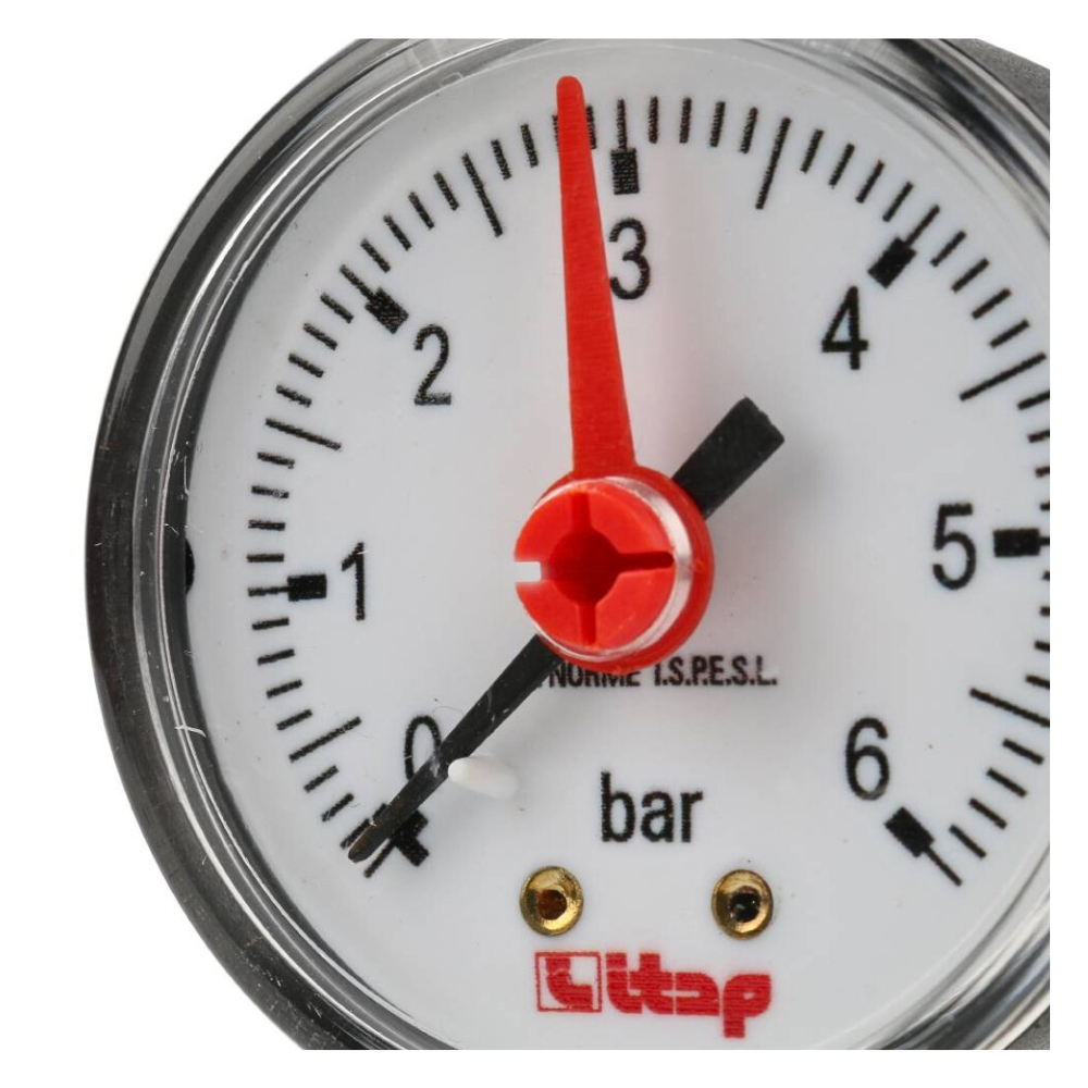Манометр радиальный 482R, 1/4", 63 мм, 0...6 бар с указателем предела / Itap фото на multiBOX