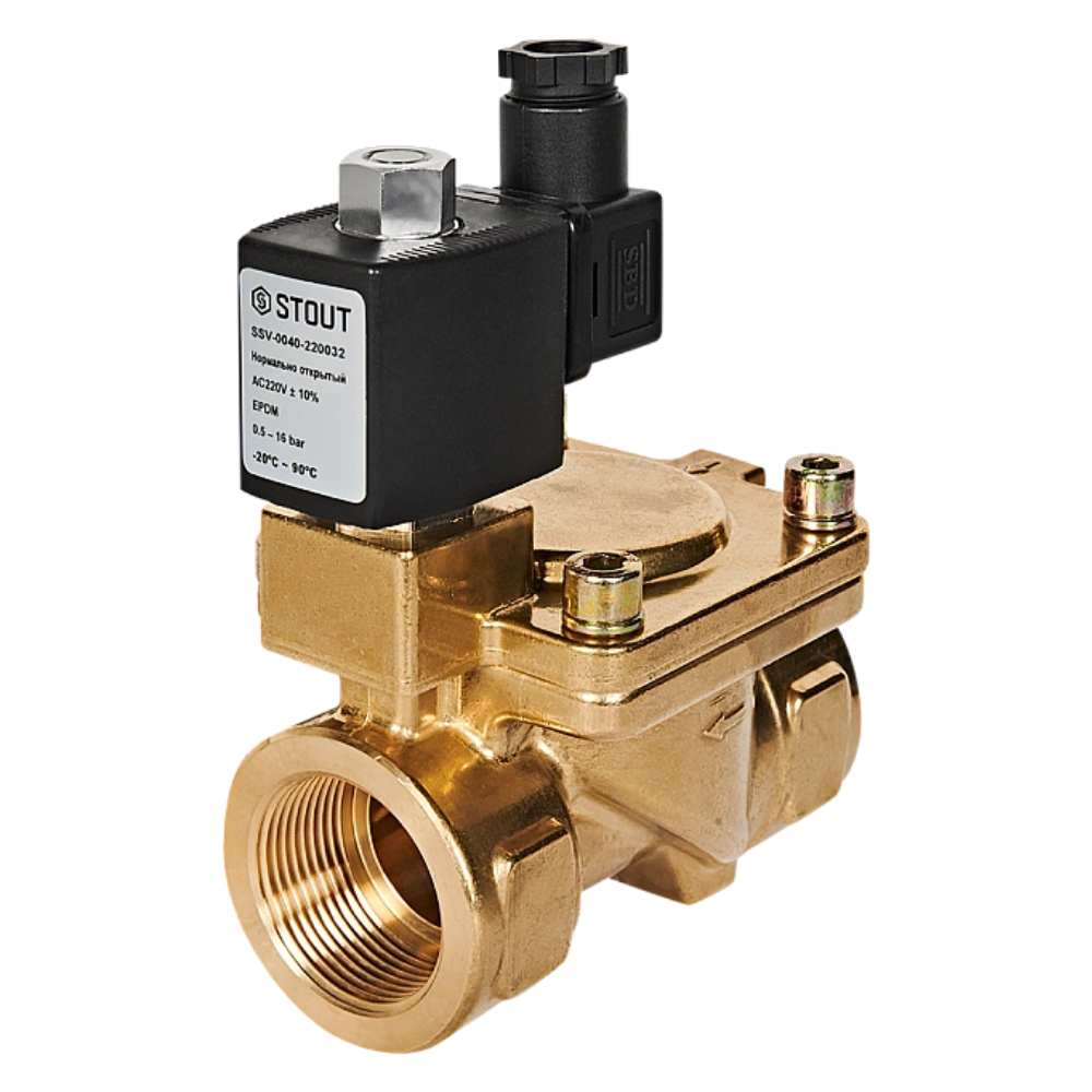Электромагнитный клапан 1 1/4" НО, 220В, непрямого действия / Stout фото на multiBOX