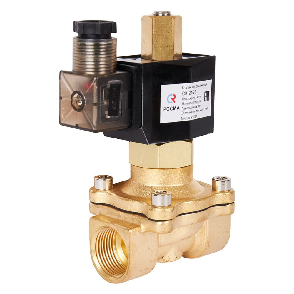 Электромагнитный клапан СК-21-20 3/4" НО, 220В, прямого действия / Росма фото на multiBOX