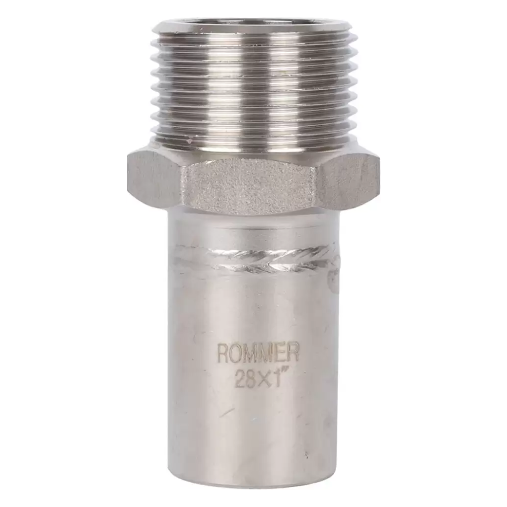 Вставка переходная НПр-НР 28х1" из нерж. стали прессовой / Rommer фото на multiBOX