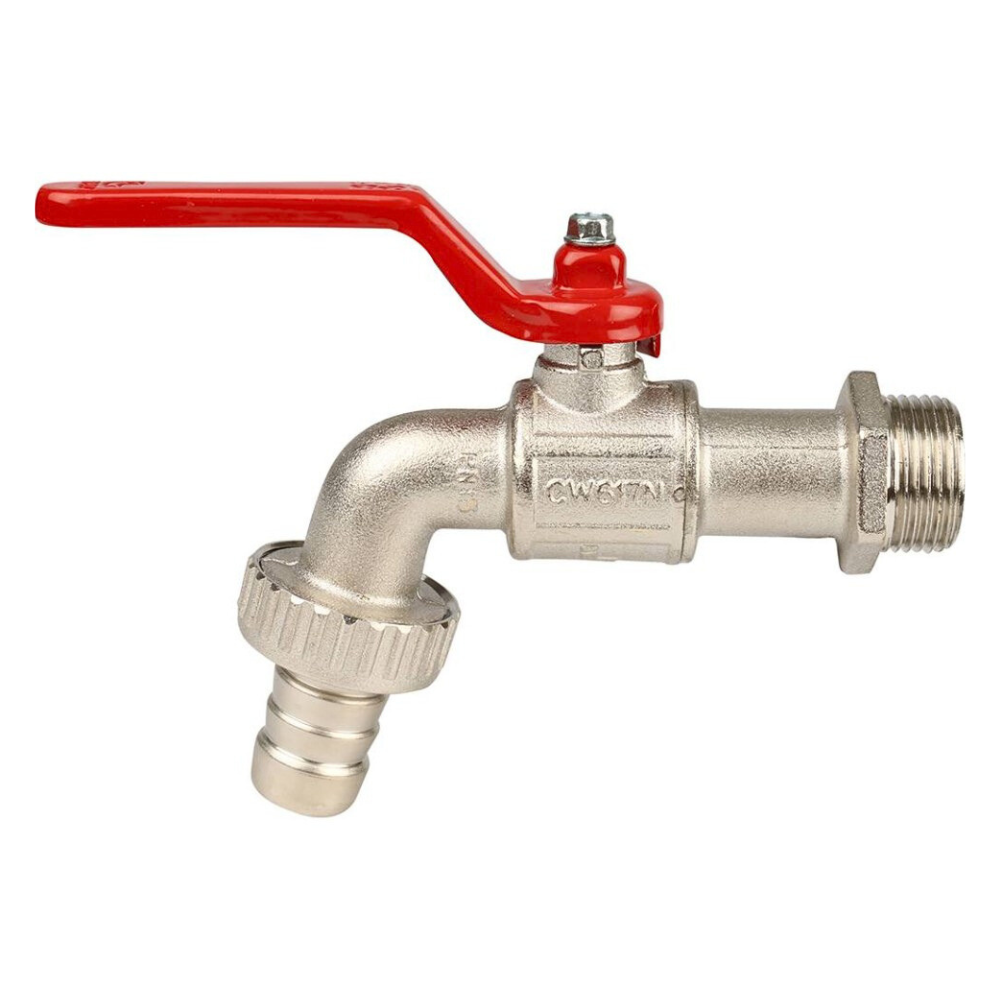 Кран шаровый сливной 166, 3/4" НР с латунным штуцером, ручка рычаг / Itap фото на multiBOX