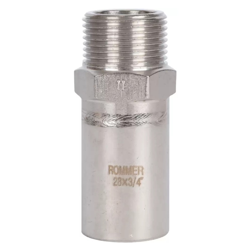 Вставка переходная НПр-НР 28х3/4" из нерж. стали прессовой / Rommer фото на multiBOX