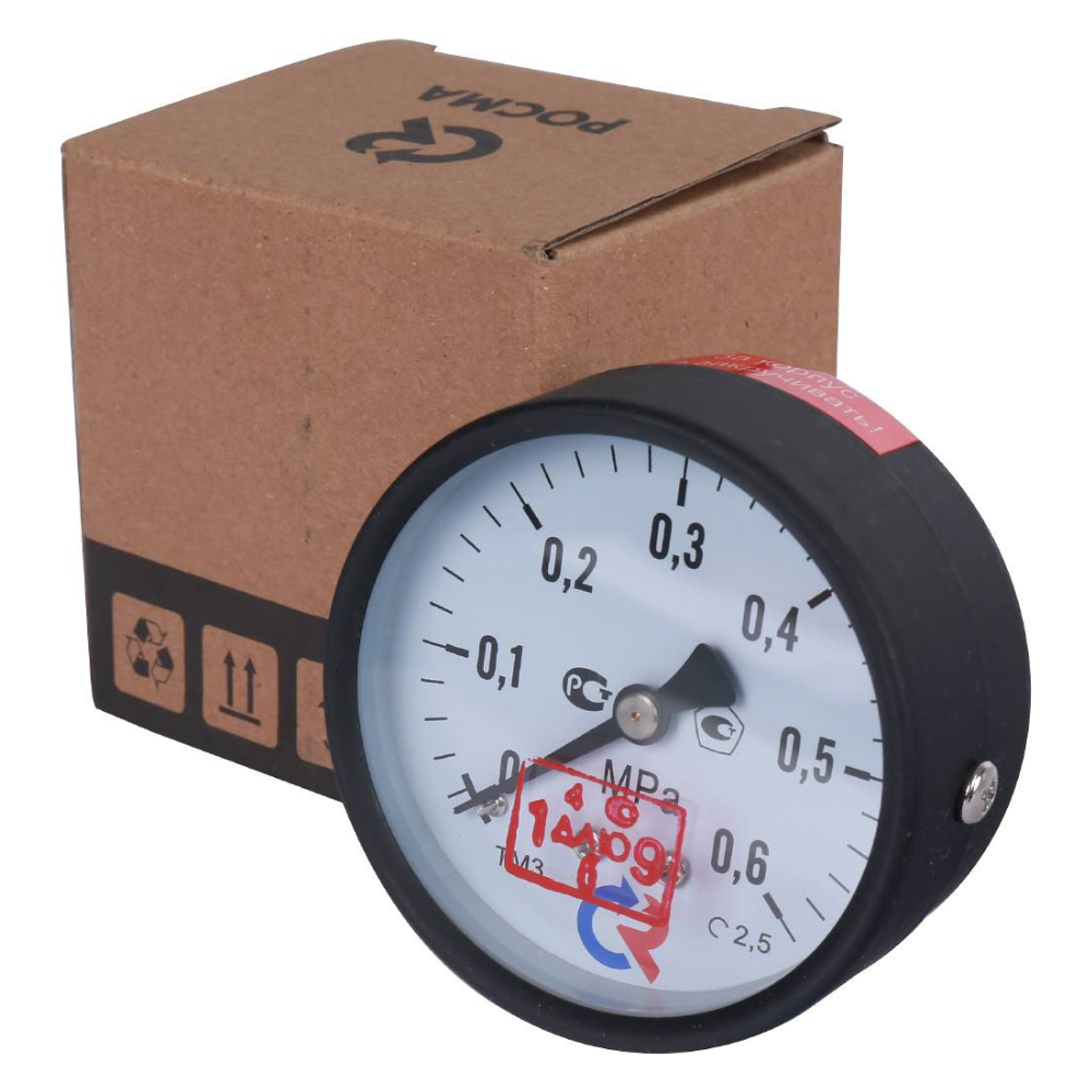 Манометр осевой ТМ-310Т.00 63 мм G1/4", 0...0.6 MPa,  кт 2.5 / Росма фото на multiBOX