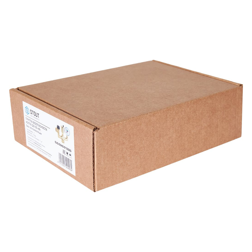 Группа безопасности котла до 50 кВт, 3 бар, 1" без теплоизоляции (503.525) / Stout фото на multiBOX