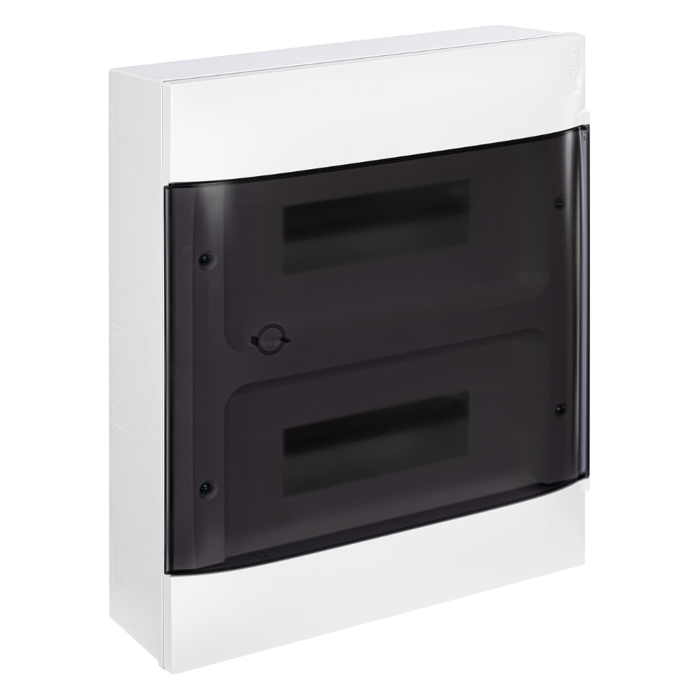 Щиток накладной PRACTIBOX S 24M / 2x12, прозрачная дым. дверь, N+PE, IP40 / Legrand фото на multiBOX