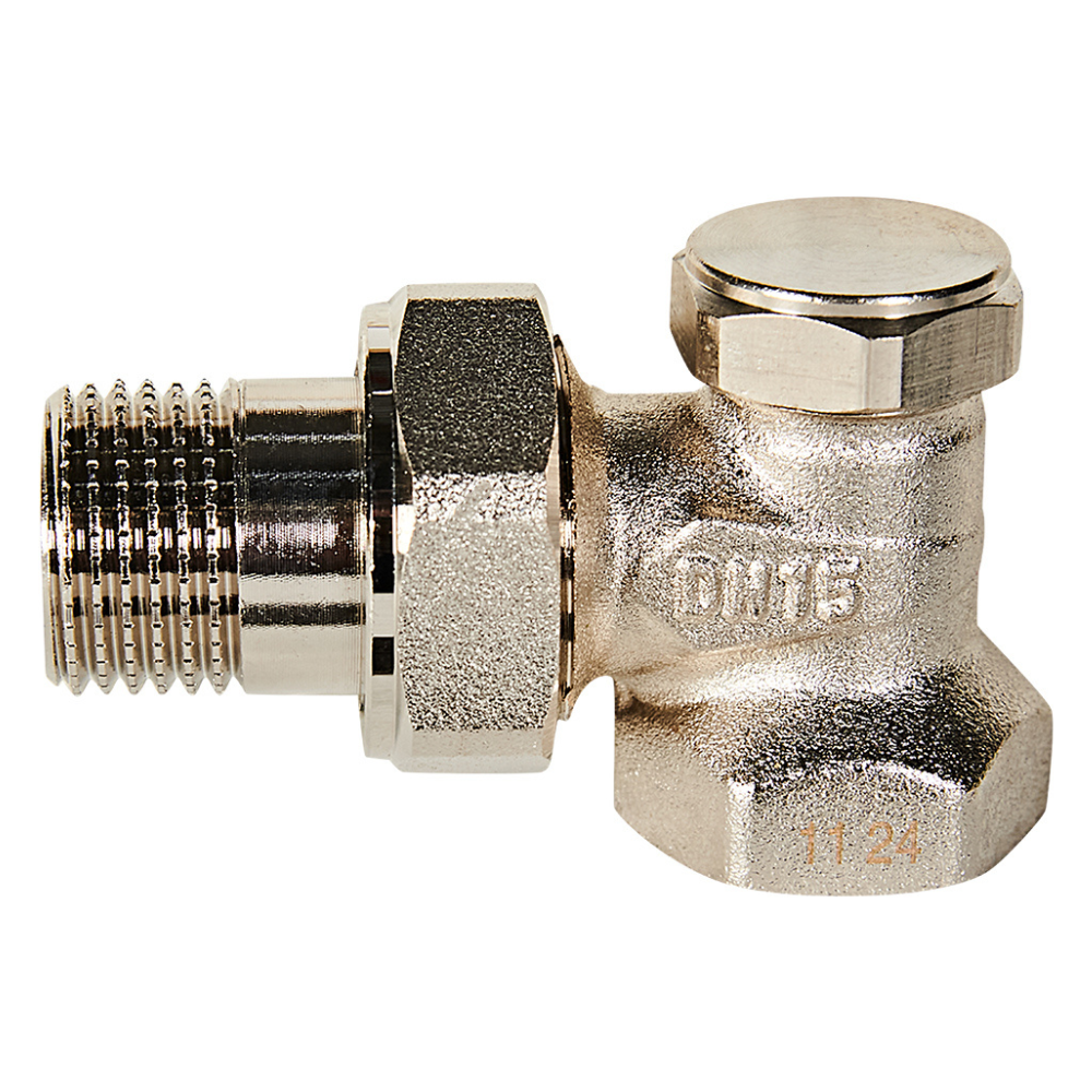 Запорно-балансировочный клапан 1/2" для радиатора, угловой / Rommer фото на multiBOX