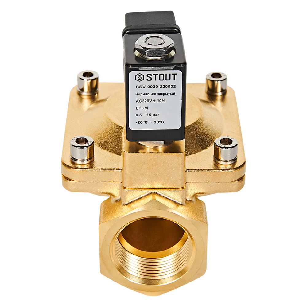 Электромагнитный клапан 1 1/4" НЗ, 220В, непрямого действия / Stout фото на multiBOX