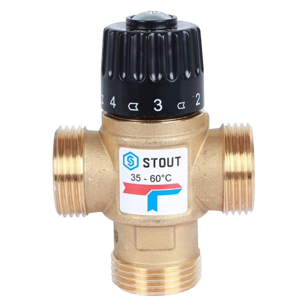 Термостатический смесительный клапан 1" НР, 35-60°С, KVs 1.6 / Stout фото на multiBOX