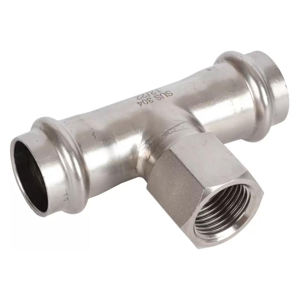 Тройник-переходник ВПр-ВР 22х1/2" из нерж. стали прессовой / Rommer фото на multiBOX