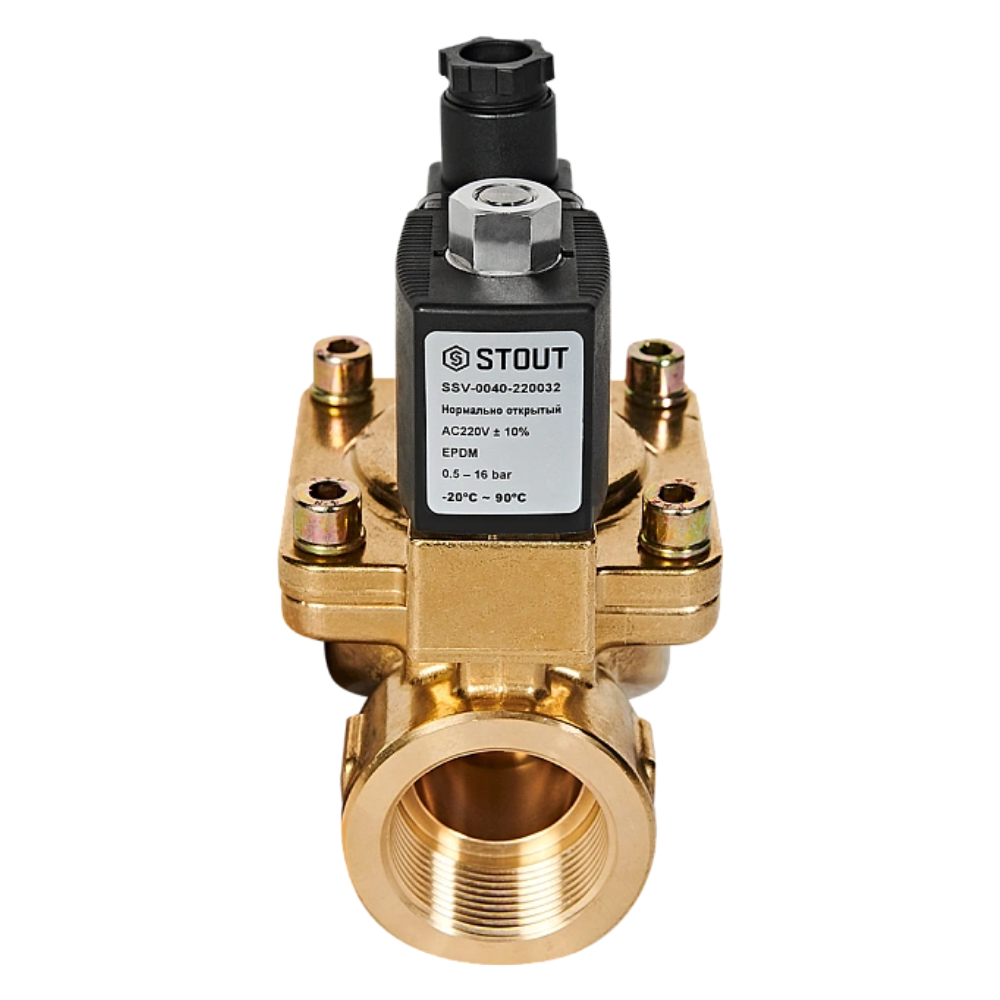 Электромагнитный клапан 1 1/4" НО, 220В, непрямого действия / Stout фото на multiBOX