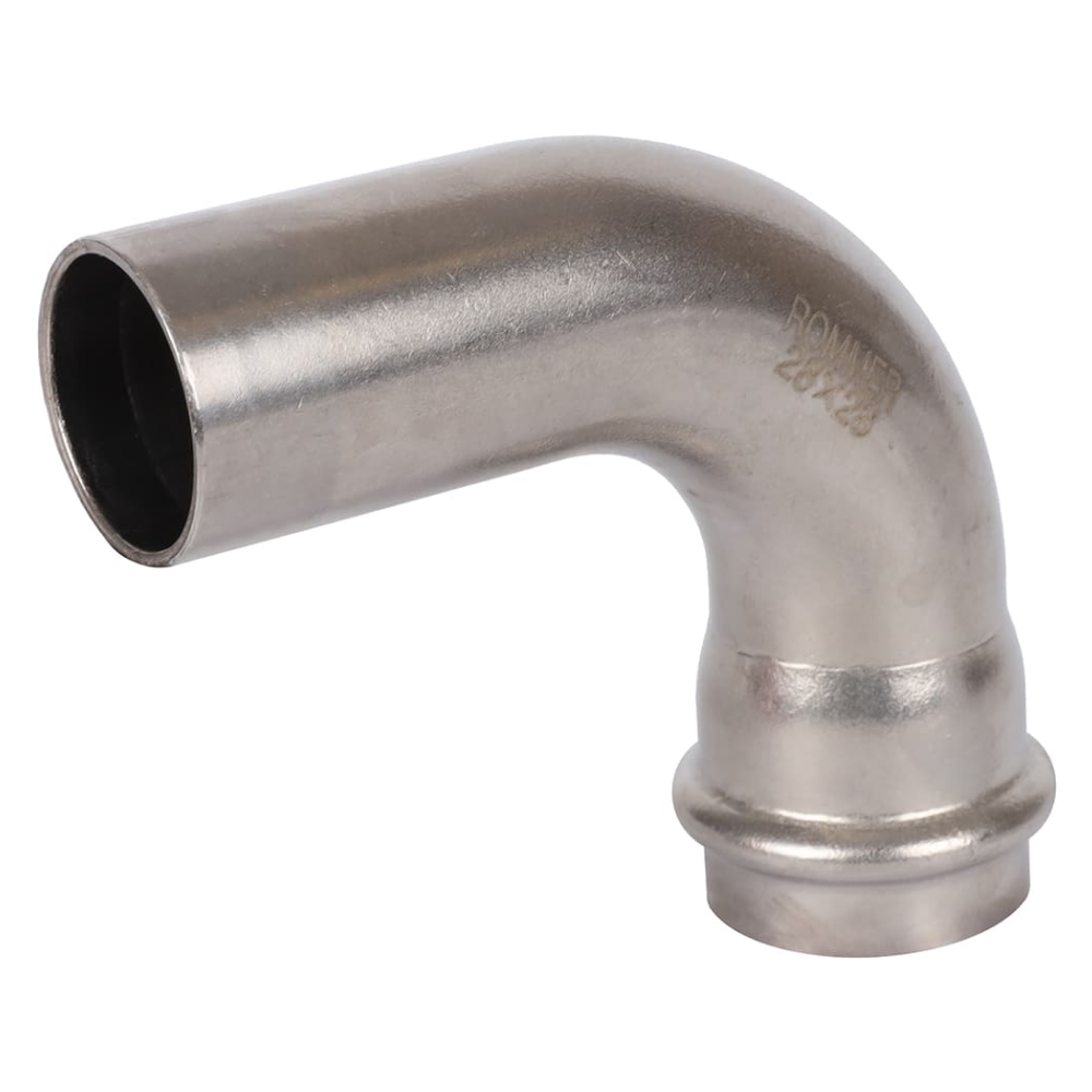 Угольник однораструбный 90° ВПр-НПр 28 из нерж. стали прессовой / Rommer фото на multiBOX