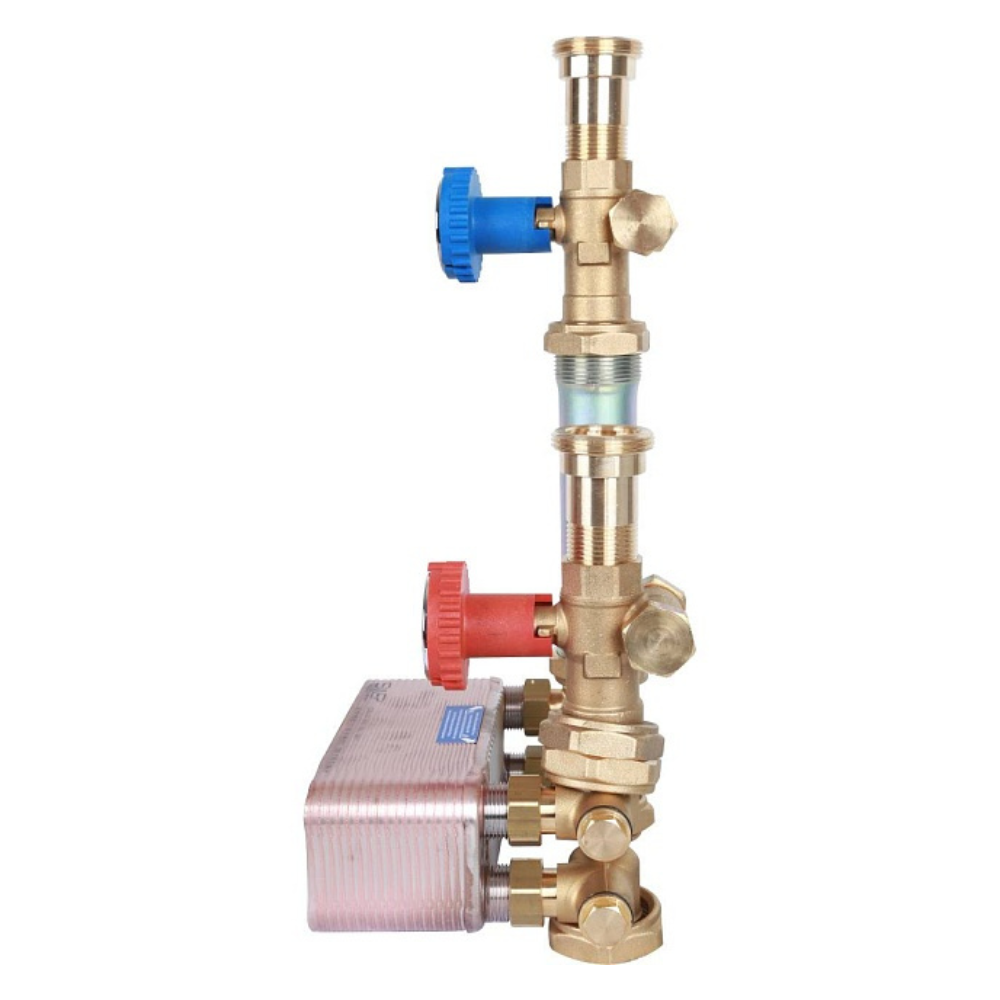 Насосная группа с теплообменником 34 пластины 1" в теплоизоляции, без насоса / Stout фото на multiBOX