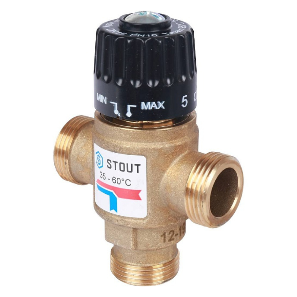 Термостатический смесительный клапан 3/4" НР, 35-60°С, KVs 1.6 / Stout фото на multiBOX