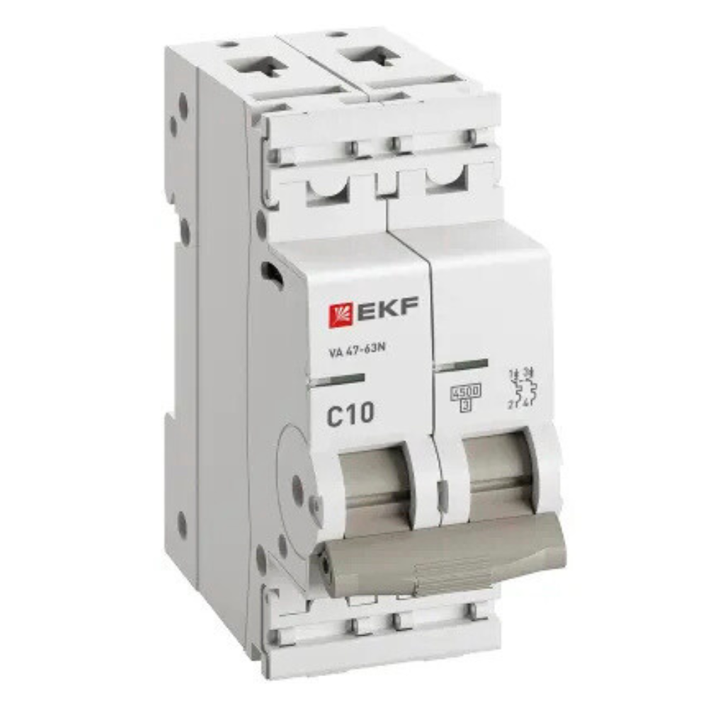Автоматический выключатель PROXIMA 2P 10А (C) 4,5кА ВА 47-63N / EKF фото на multiBOX