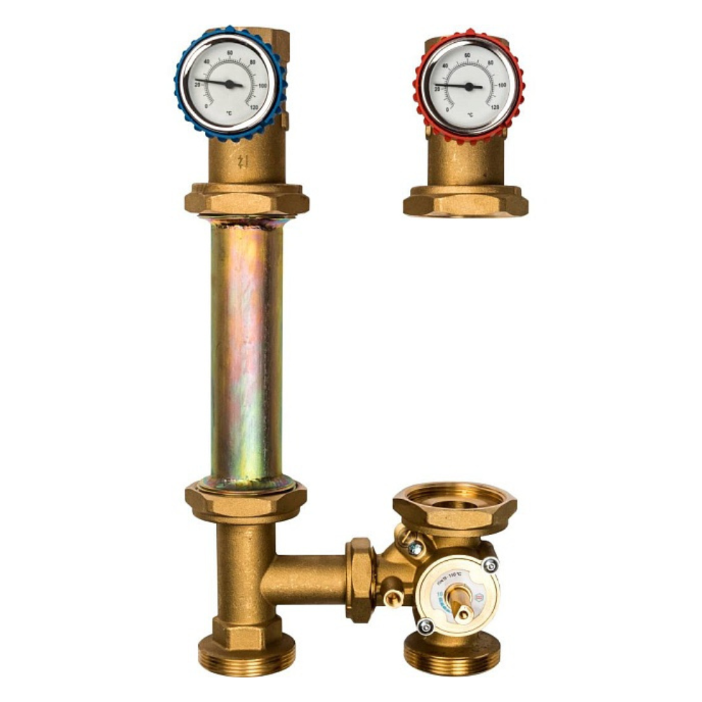 Насосная группа с 3-х ходовым смесителем 1 1/4" DN32 в теплоизоляции, без насоса / Stout фото на multiBOX