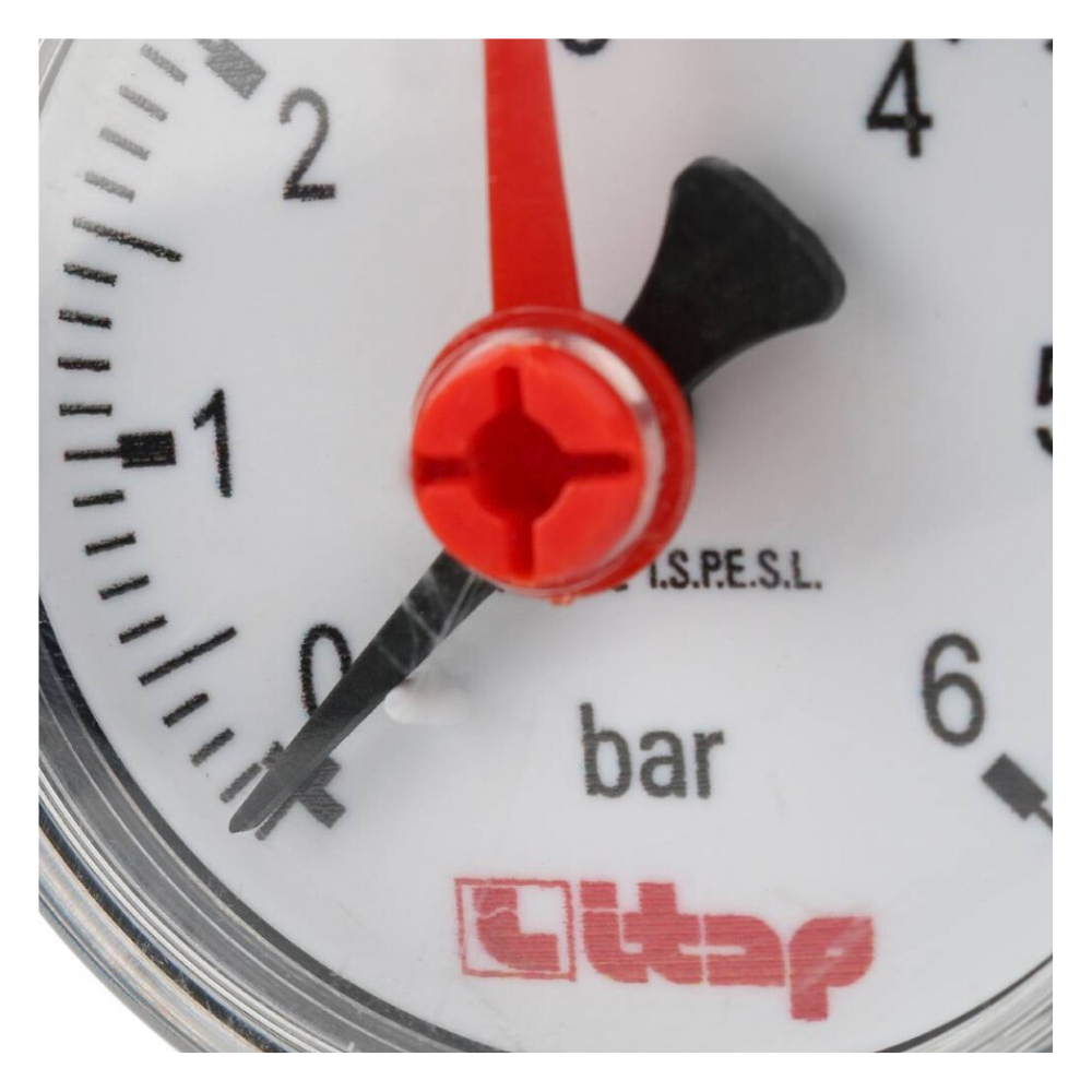 Манометр аксиальный 483R, 1/4", 63 мм, 0...6 бар с указателем предела / Itap фото на multiBOX