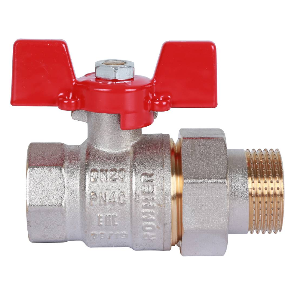 Кран шаровой с американкой 3/4" ВР-НР, ручка бабочка / Rommer фото на multiBOX