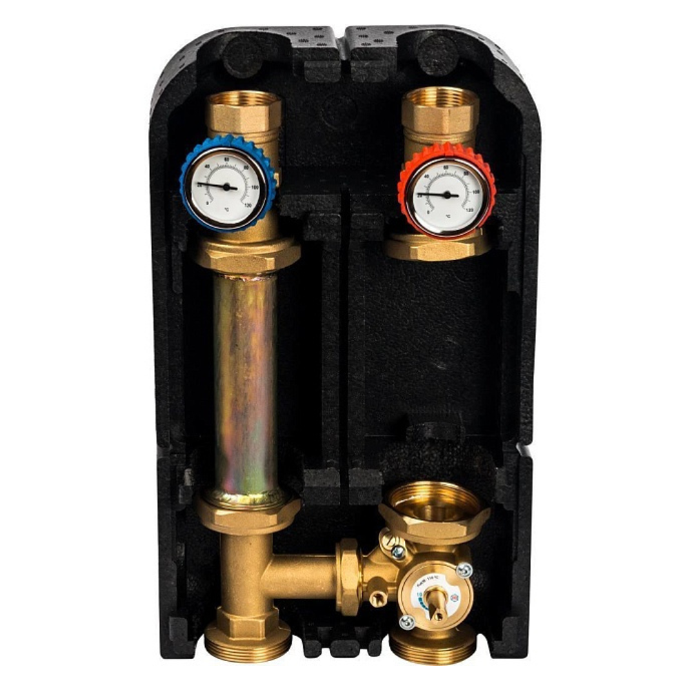 Насосная группа с 3-х ходовым смесителем 1 1/4" DN32 в теплоизоляции, без насоса / Stout фото на multiBOX