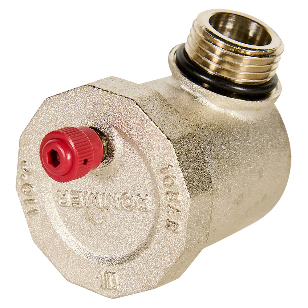 Воздухоотводчик автоматический 1/2" НР верт. выпуск, угловое подключение, никелированный / Rommer фото на multiBOX