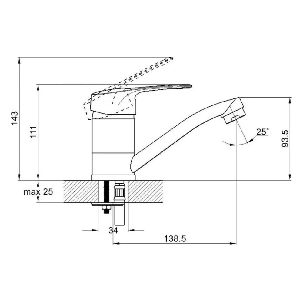 Смеситель для кухни D40-A, серия 460 (EC0461) / Econoce фото на multiBOX