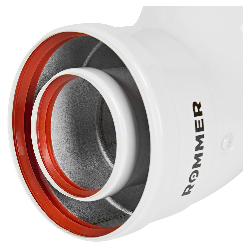 Отвод INOX LINE угол 90 гр. D60/100 м-п, традиционный / Rommer фото на multiBOX