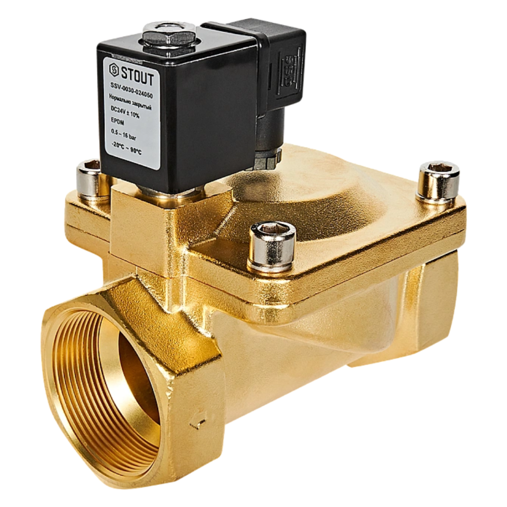 Электромагнитный клапан 2" НЗ, 24В, непрямого действия / Stout фото на multiBOX