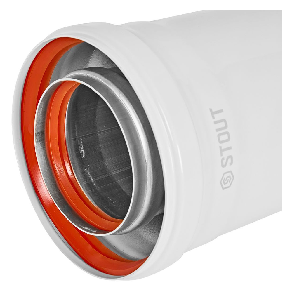 Удлинитель D80/125 п-м L1000 мм, традиционный / Stout фото на multiBOX