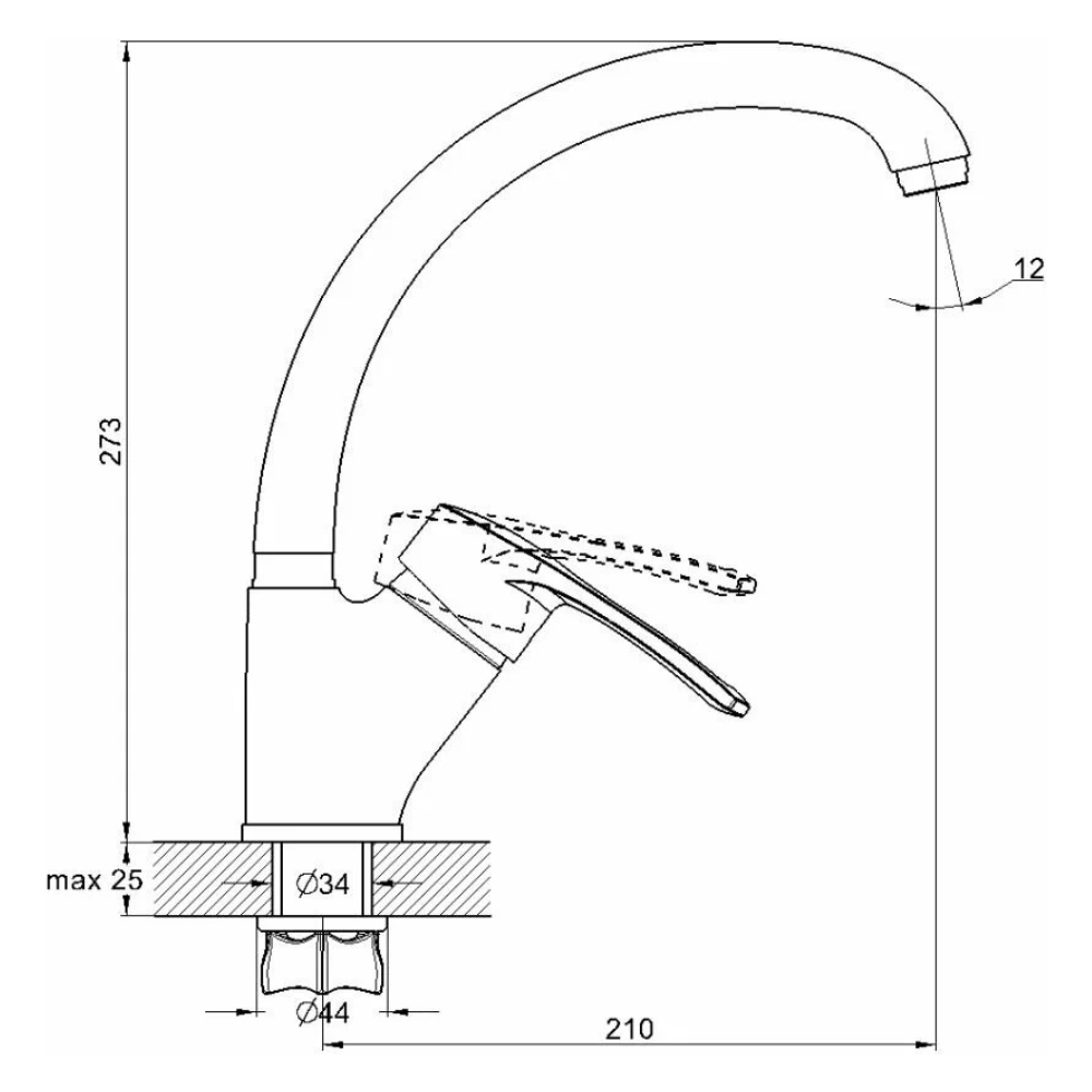 Смеситель для кухни D40-A, серия 560 (EC0561) / Econoce фото на multiBOX