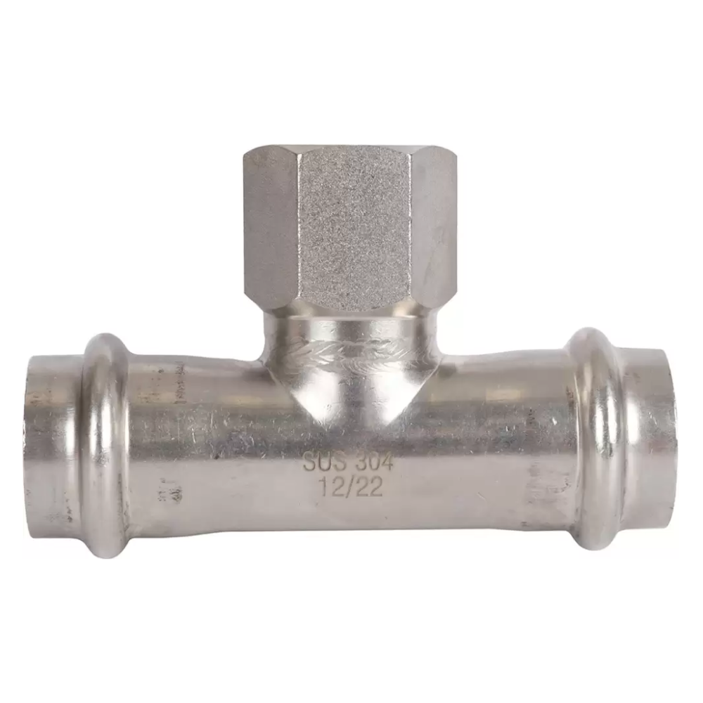 Тройник-переходник ВПр-ВР 22х1/2" из нерж. стали прессовой / Rommer фото на multiBOX