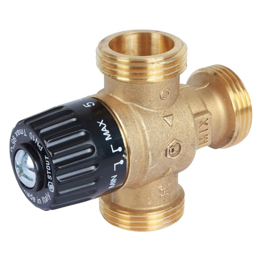 Термостатический смесительный клапан 1" НР, 30-65°С, KVs 1.8 / Stout фото на multiBOX