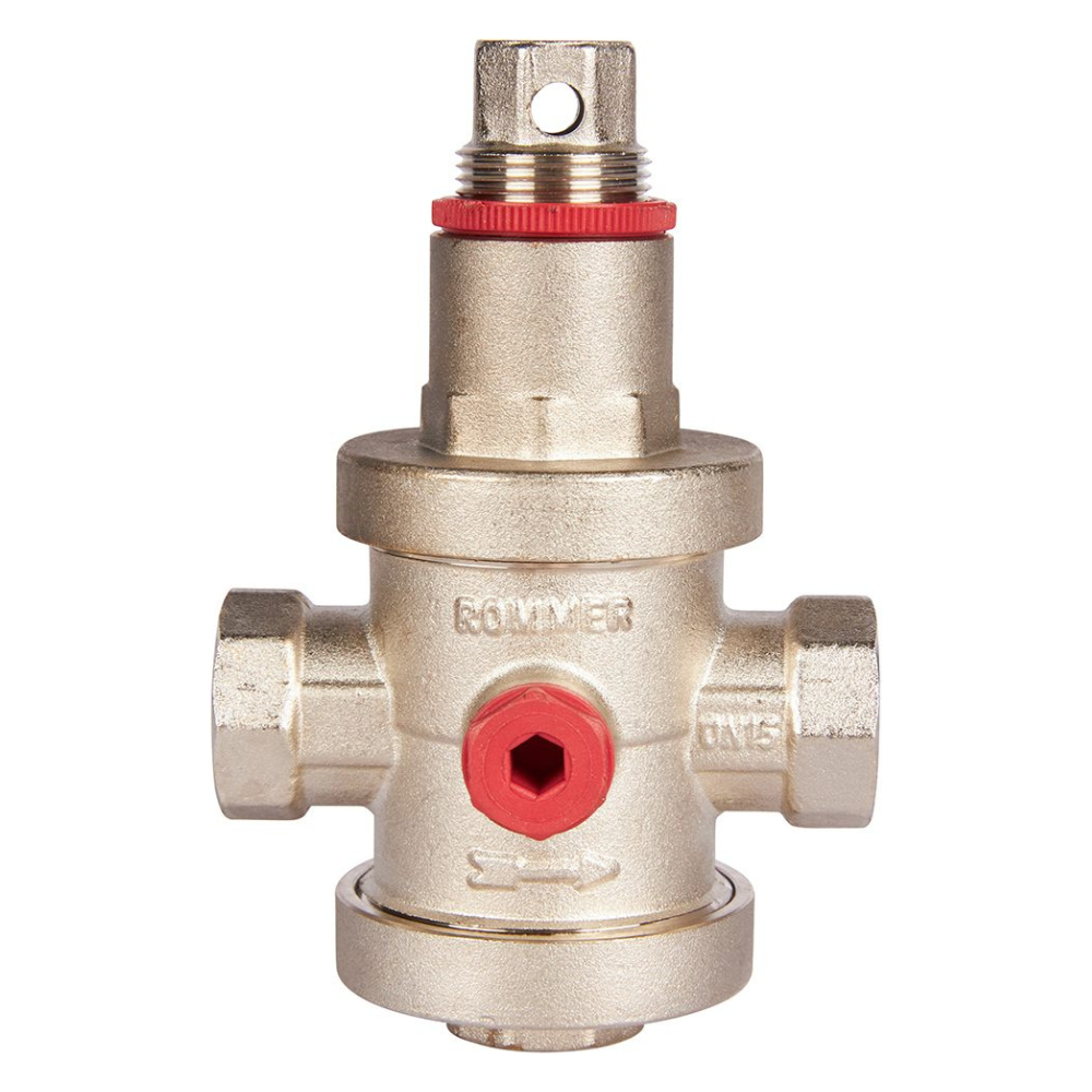 Редуктор давления 1/2" ВР-ВР с выходом под манометр PN25 / Rommer фото на multiBOX