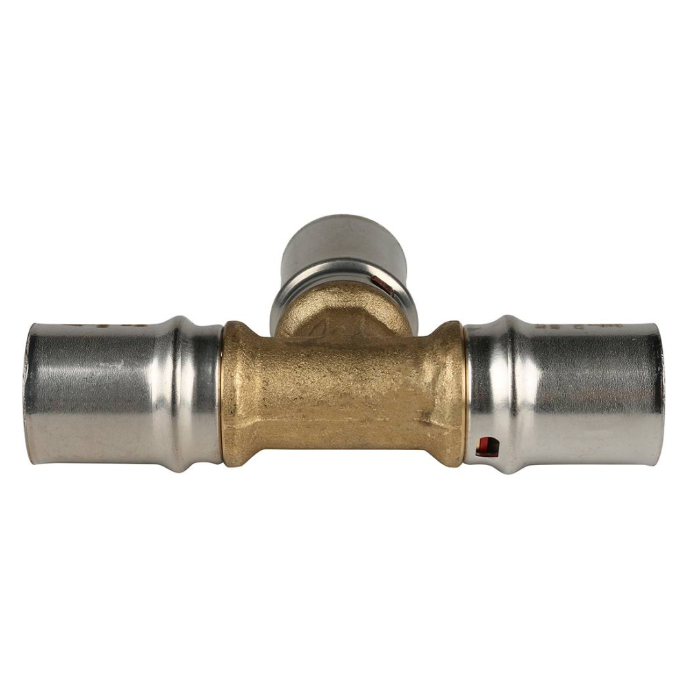 Тройник равнопроходный 20х20х20 для металлопластиковых труб прессовой / Stout фото на multiBOX