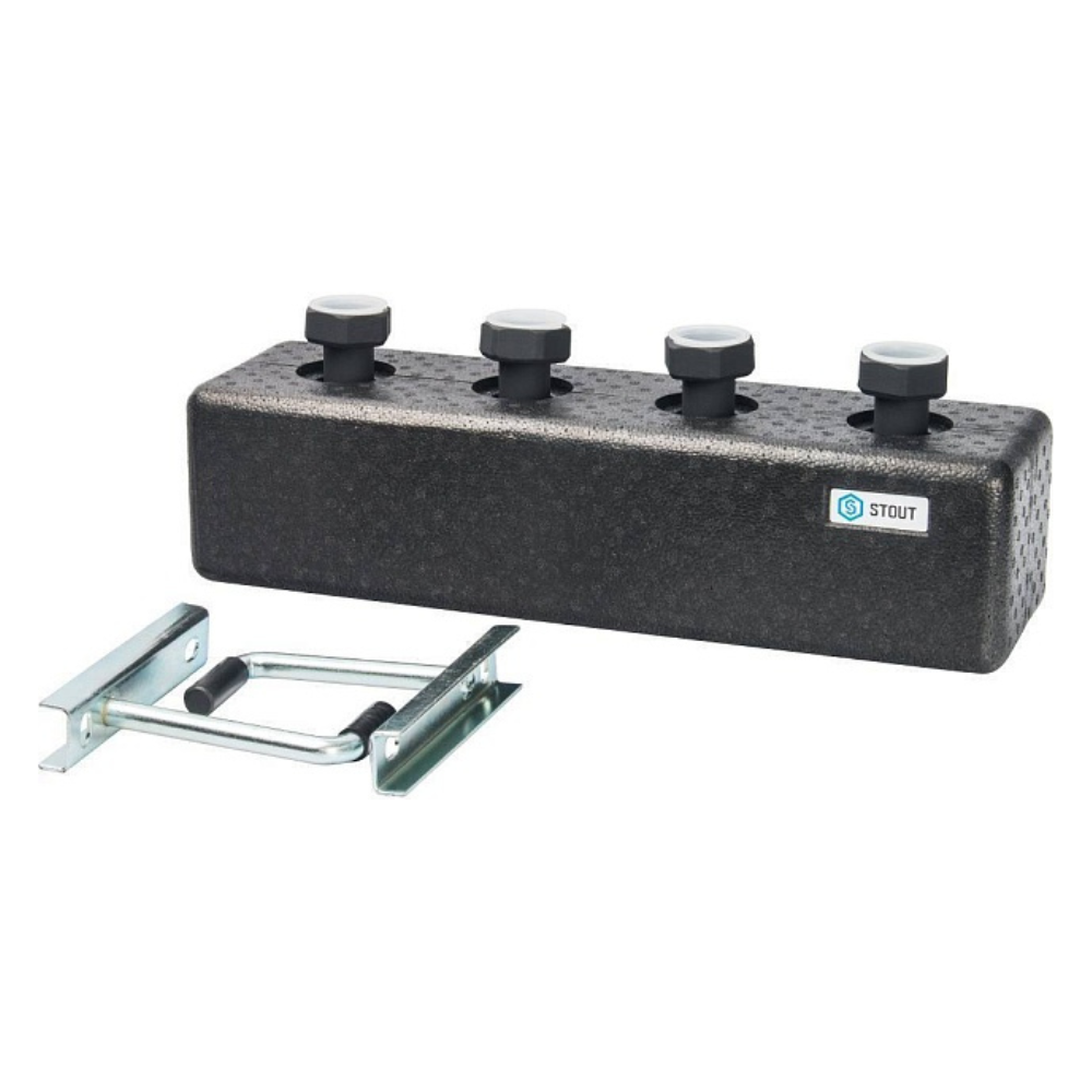 Распределительный коллектор на 2 контура DN32 в теплоизоляции / Stout фото на multiBOX