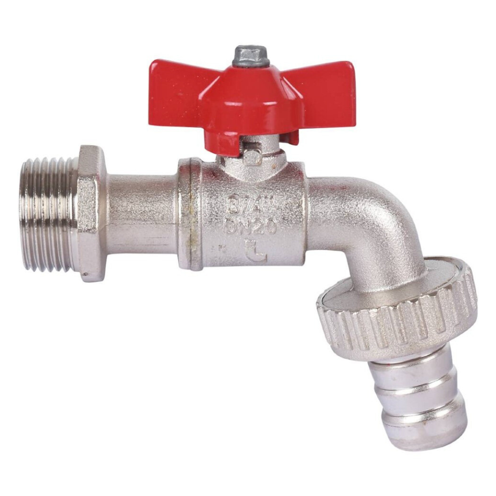 Кран шаровый сливной GAR 168, 3/4" НР с латунным штуцером, ручка рычаг / Itap фото на multiBOX