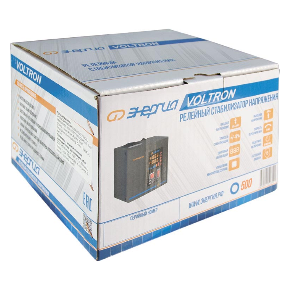 Стабилизатор напряжения VOLTRON 500 (HP) / Энергия фото на multiBOX